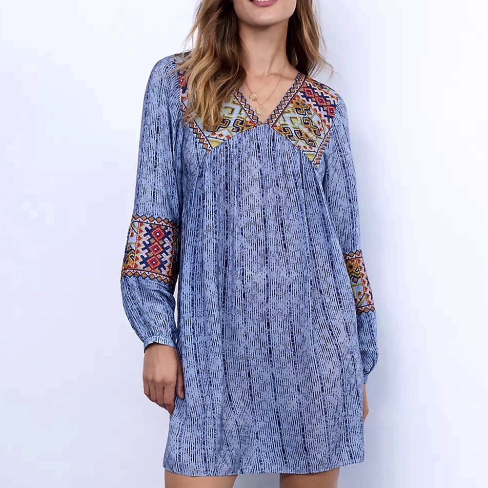 NWT Anthropologie Bhanuni Jyoti Linne Embroidered Dress